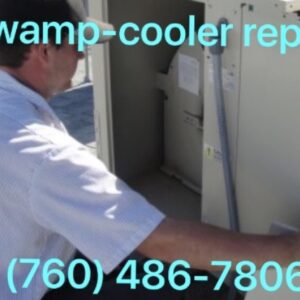 Swamp cooler being repaired